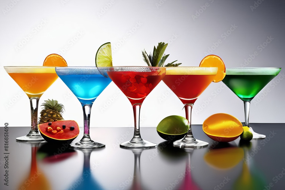 A vibrant and colorful display of cinco de mayo cocktails surrounded by festive decorations, creating a perfect setting for a celebratory fiesta or party. A vibrant and colorful display of cinco de mayo cocktails surrounded by festive decorations, creating a perfect setting for a celebratory fiesta or party.