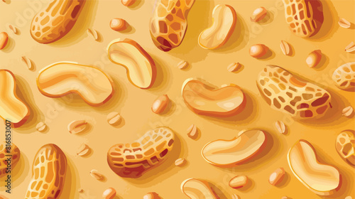 Tasty peanuts on color background style vector