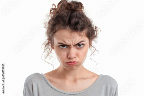 annoyed and angry young woman