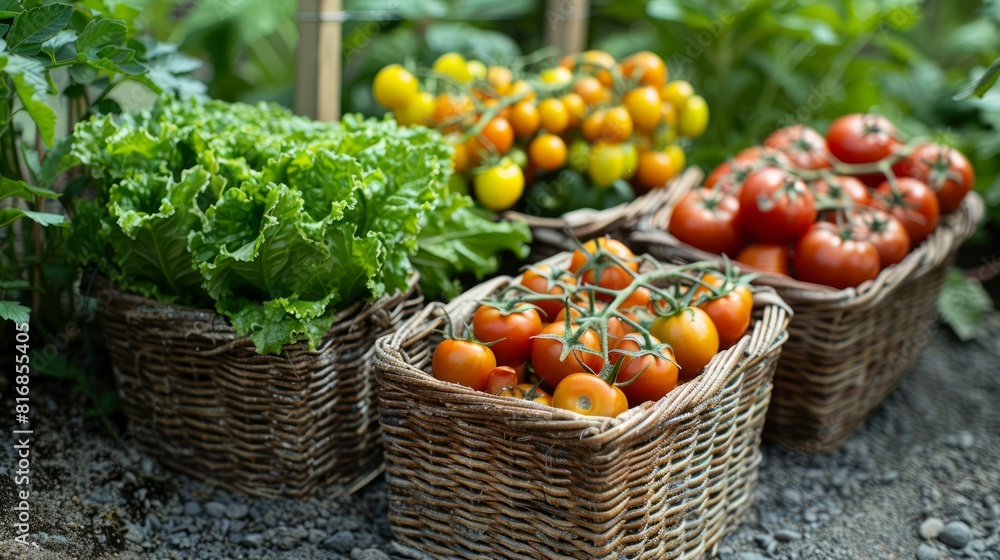 The tomato garden is ready for harvesting The tomato garden is ready for harvesting