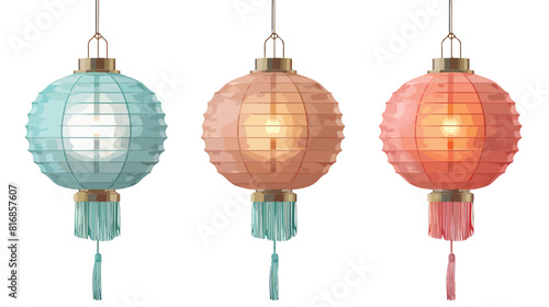 Traditional Chinese paper lantern with fringe and look