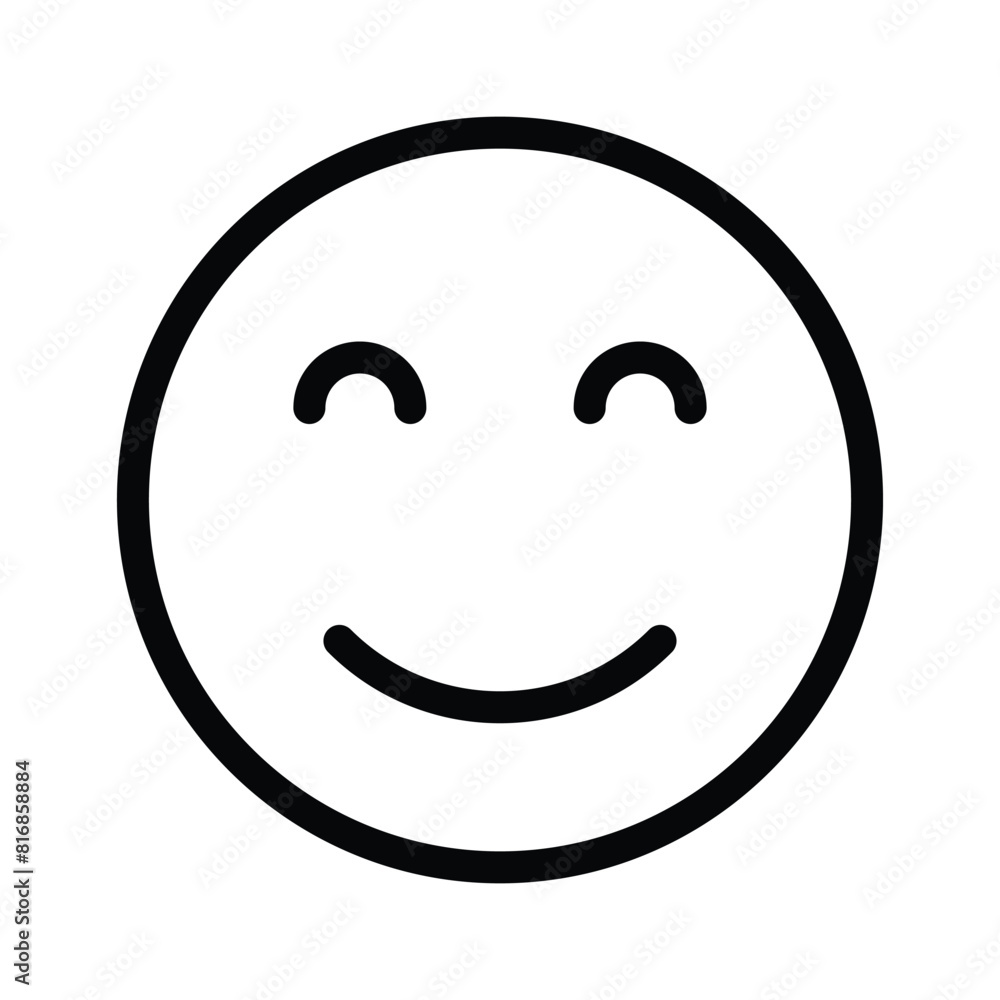 Calm face emoji icon, proud, cool expressions vector design Calm face emoji icon, proud, cool expressions vector design