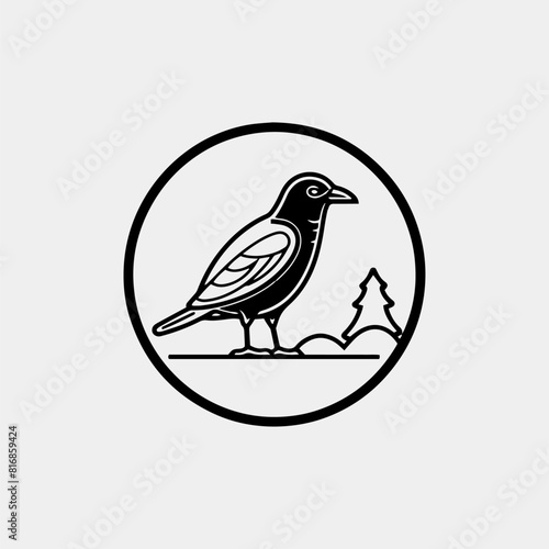 bird in the forest icon. vector
