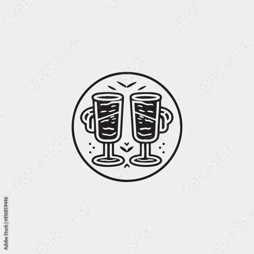 beer glass line icon