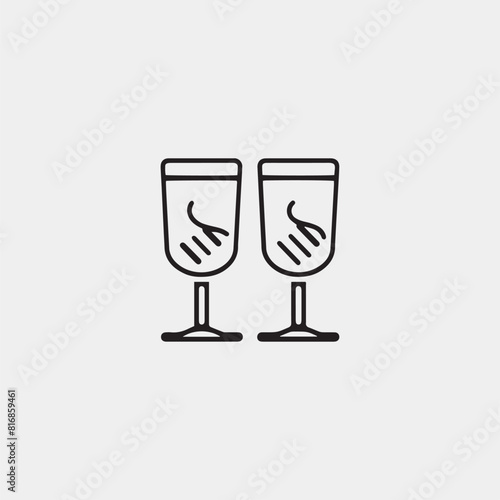 wine glass and glass icon