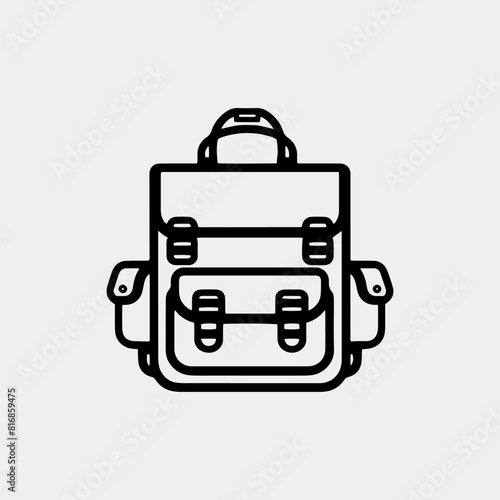backpack icon vector isolated on white background, backpack transparent sign