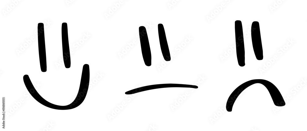 Simple Black Line Art Facial Expressions Simple Black Line Art Facial Expressions