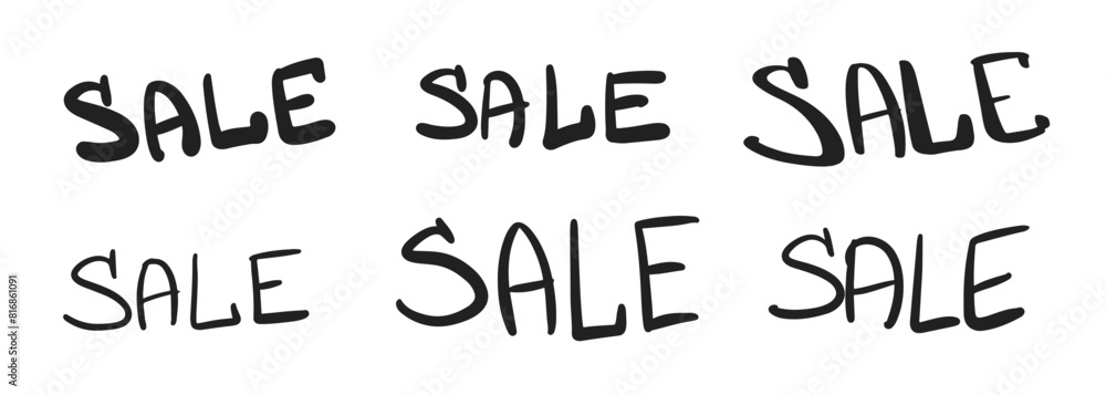 Black and White Handwritten Sale Text Design Black and White Handwritten Sale Text Design