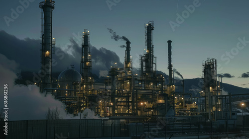 Explore the intricate landscape of hydrogen production through detailed photography  symbolizing progress in clean energy. Dive into sustainable development with AI generative insights.