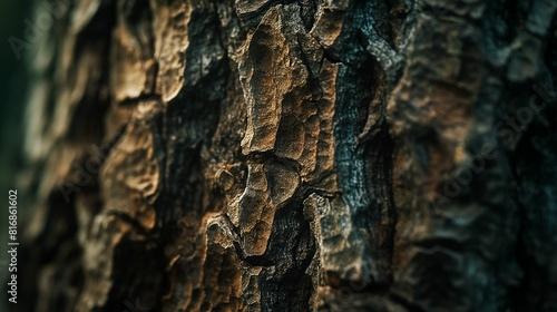 Close-up of rough tree bark texture.