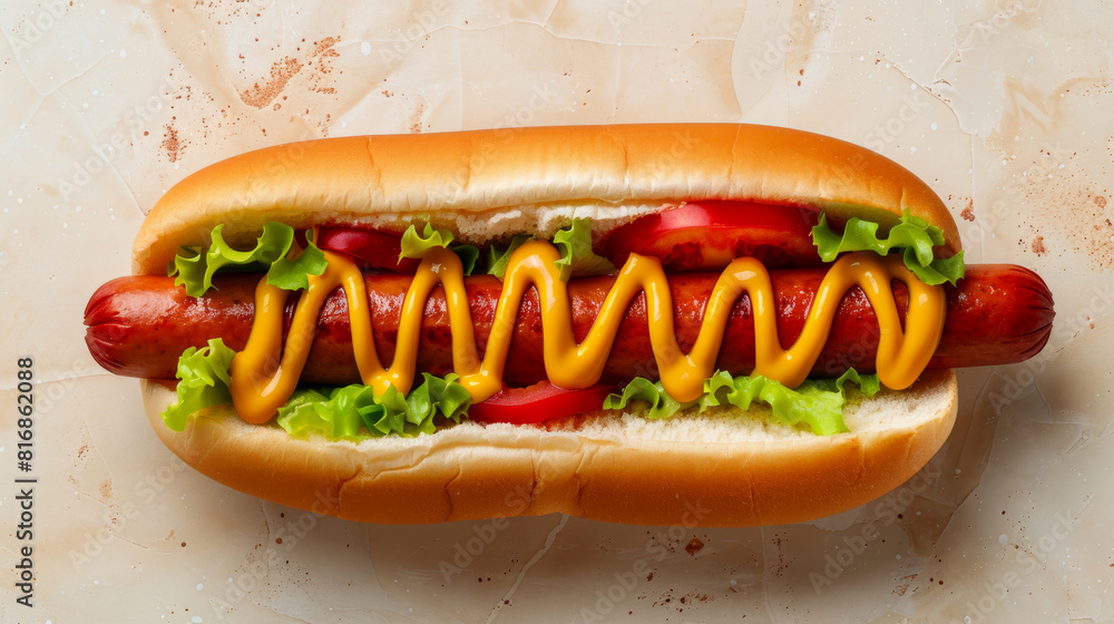 Hot dog on a light background Hot dog on a light background