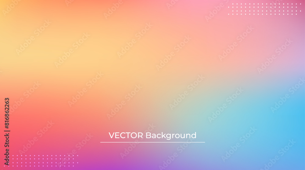 Smooth and blurry colorful gradient mesh background. Modern bright rainbow colors. Easy editable soft colored vector banner template. Premium quality Smooth and blurry colorful gradient mesh background. Modern bright rainbow colors. Easy editable soft colored vector banner template. Premium quality