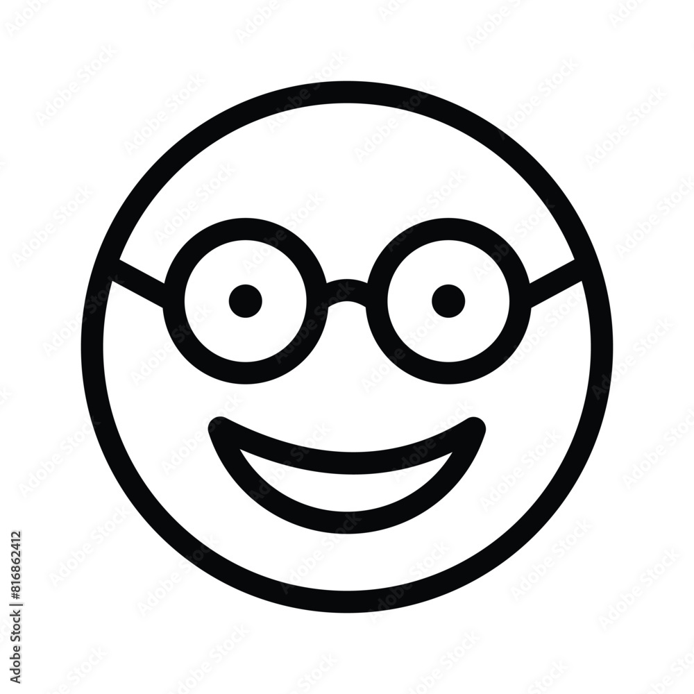 Nerd emoji icon design, ready for premium use vector Nerd emoji icon design, ready for premium use vector