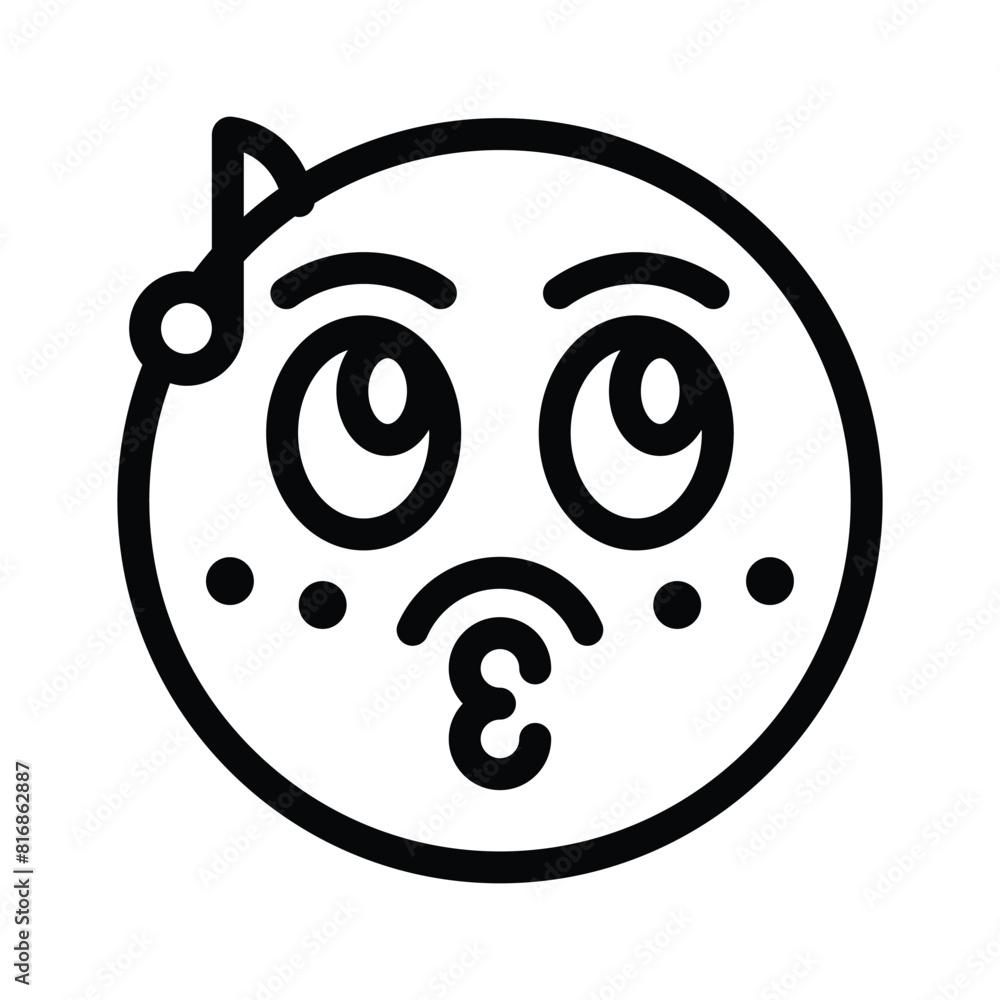 Obraz premium Have a look at this creative whistle emoji vector design