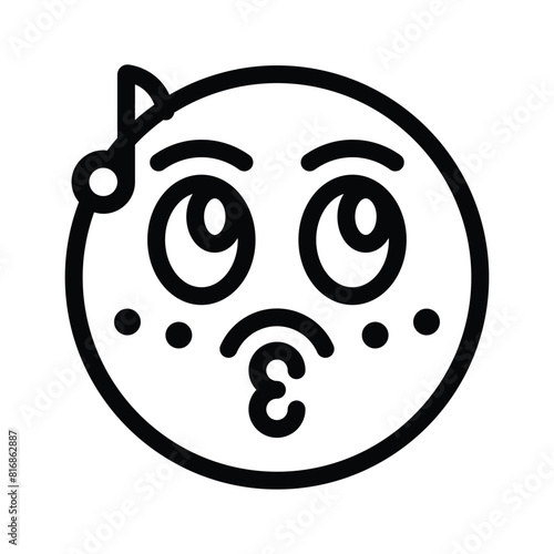 Have a look at this creative whistle emoji vector design