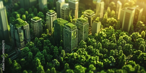 Aerial View of a Green City With Trees