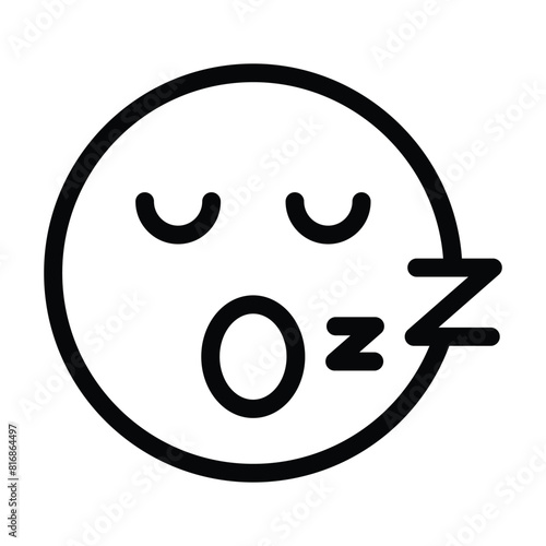 Sleepy, sleeping, tiredness emoji vector design