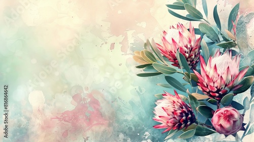 Watercolor Painting of a Bouquet of Flowers