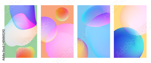Trendy cover set. Vivid gradient shapes poster collection © Marina