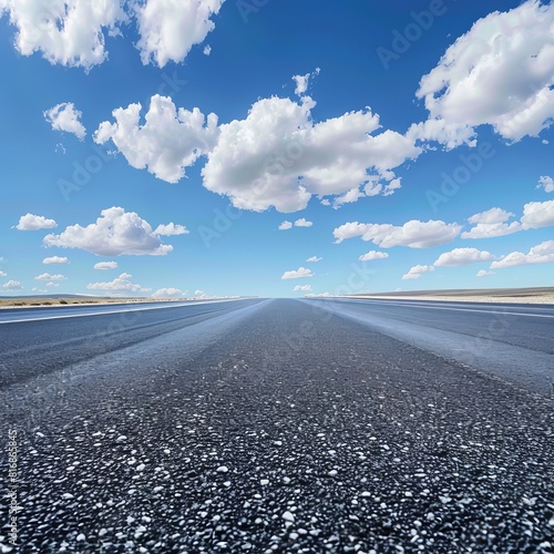 Panorama asphalt road and blue sky