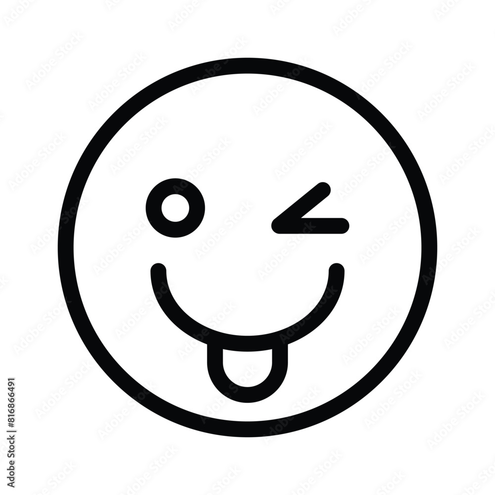 Check out this beautiful winking emoji vector design Check out this beautiful winking emoji vector design
