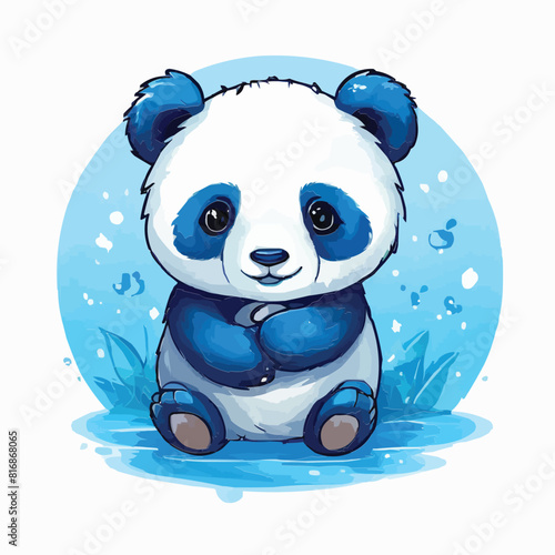 Cute panda customized vector illustration colors art