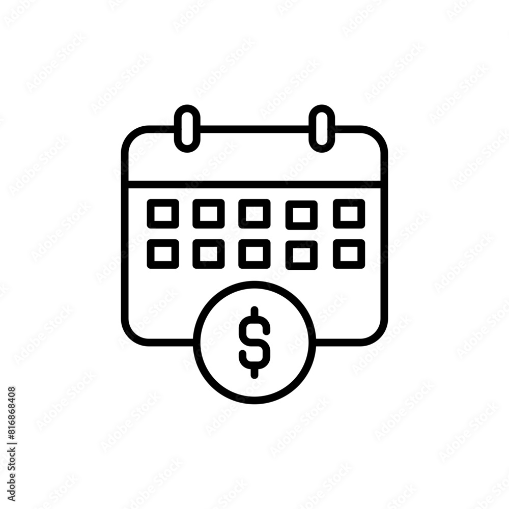 Pay later outline icons, minimalist vector illustration ,simple transparent graphic element .Isolated on white background Pay later outline icons, minimalist vector illustration ,simple transparent graphic element .Isolated on white background
