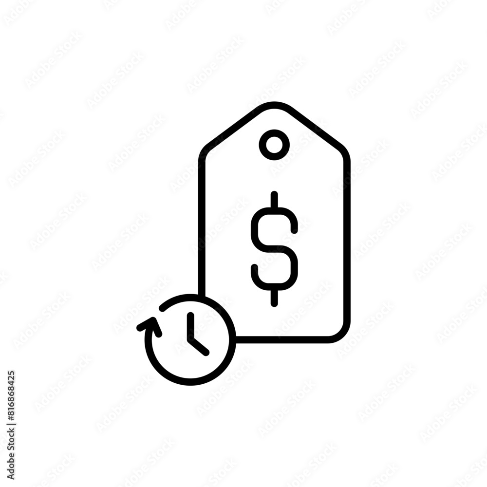 Pay later outline icons, minimalist vector illustration ,simple transparent graphic element .Isolated on white background Pay later outline icons, minimalist vector illustration ,simple transparent graphic element .Isolated on white background