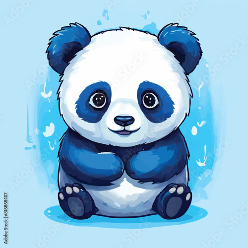 Cute panda customized vector illustration colors art