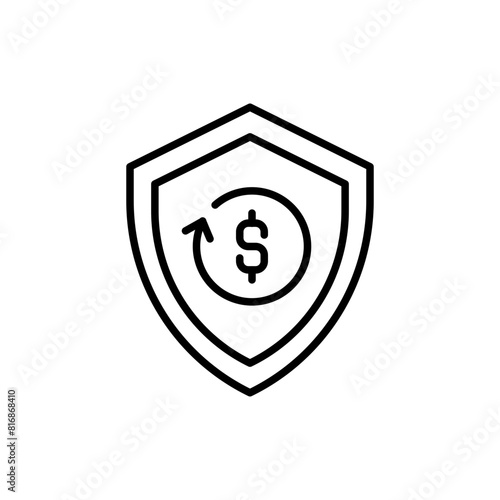 Pay later security outline icons, minimalist vector illustration ,simple transparent graphic element .Isolated on white background