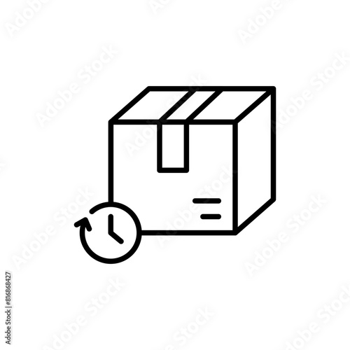 Pay later outline icons, minimalist vector illustration ,simple transparent graphic element .Isolated on white background