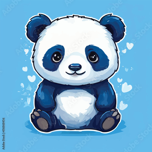 Cute panda customized vector illustration colors art