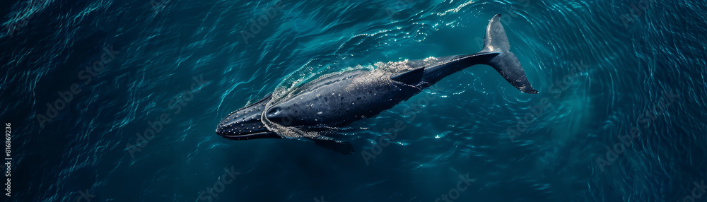 Fototapeta premium Humpback Whale Model in Graceful Glide
