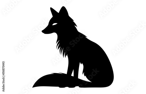 Wild fox Silhouette black Clipart  Fox Silhouette Vector art