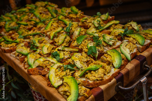 Avo and chicken on bread