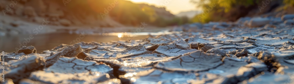 Close up of a drought affected riverbed Close up of a drought affected riverbed