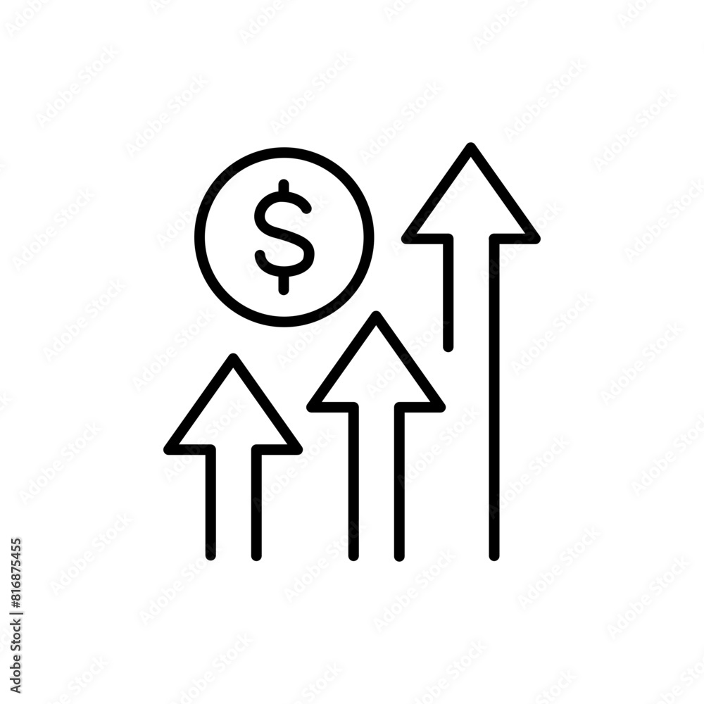 Growth stock outline icons, minimalist vector illustration ,simple transparent graphic element .Isolated on white background Growth stock outline icons, minimalist vector illustration ,simple transparent graphic element .Isolated on white background