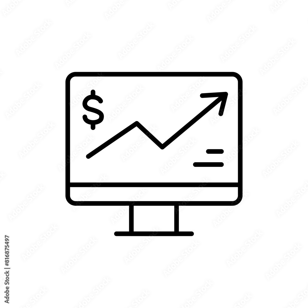 Growth stock outline icons, minimalist vector illustration ,simple transparent graphic element .Isolated on white background Growth stock outline icons, minimalist vector illustration ,simple transparent graphic element .Isolated on white background