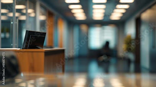 Blurred modern office interior background