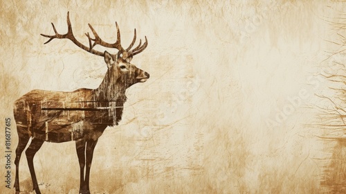 Majestic Deer - Herbivore Mammal Cervidae: Minimalist Biographic Banner