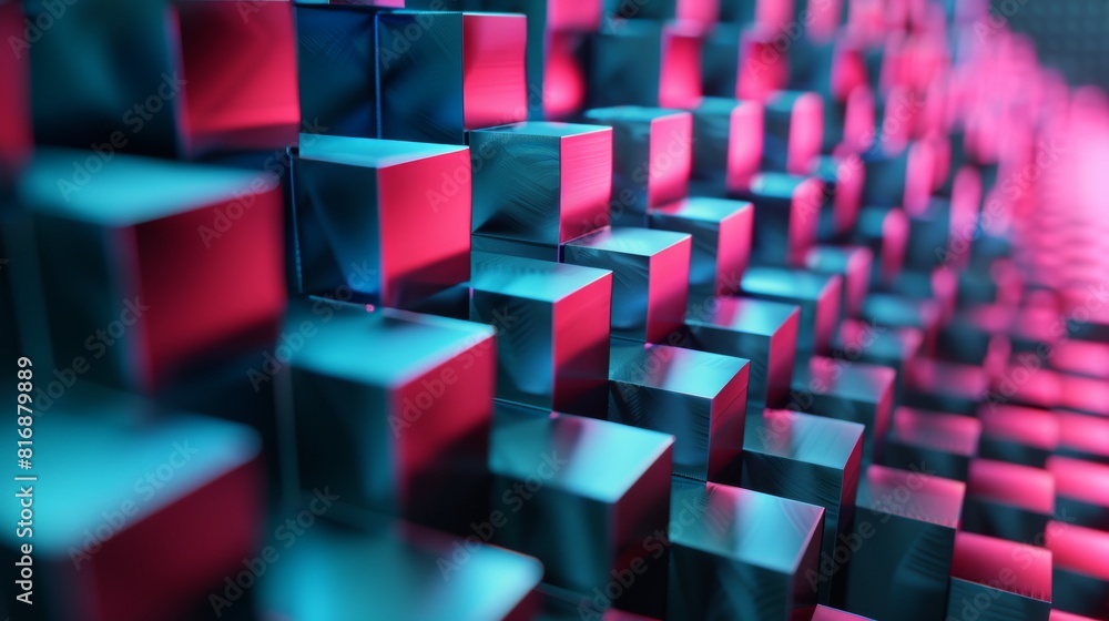 A seamless looped 4K animation on an abstract background with grid patterns A seamless looped 4K animation on an abstract background with grid patterns