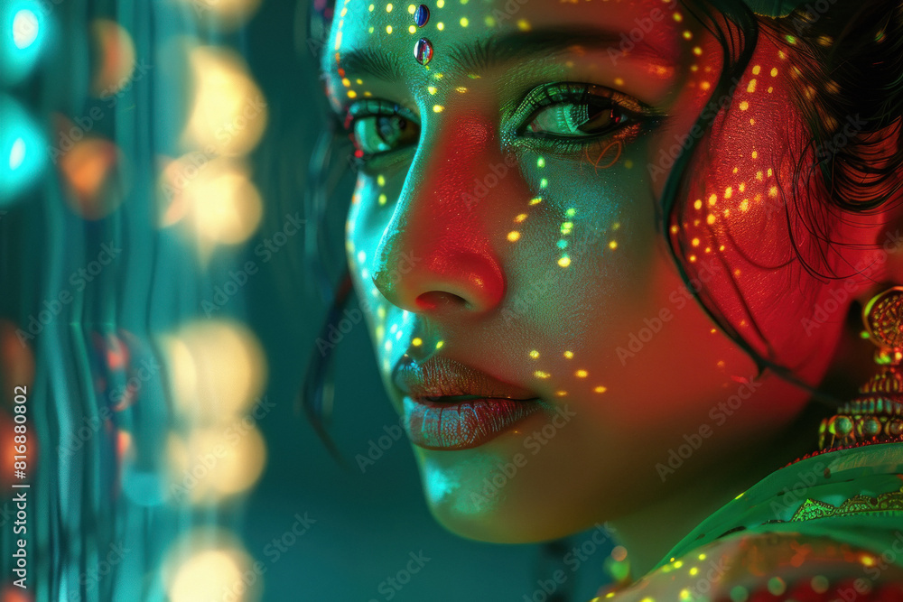 indian woman face line indian woman face line
