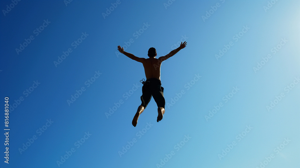 Welt Sprung Tag am 20. Juli Welttag des Springens Alt und jung springt in die Luft Personen in der Luft Generative AI