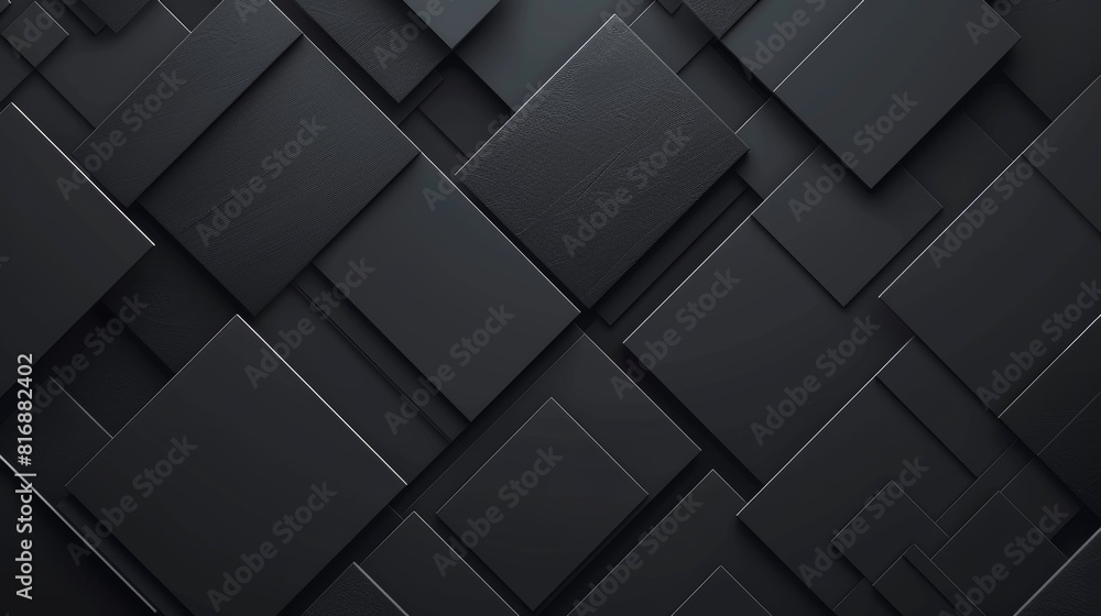 Stunning abstract 3D render on black geometric background