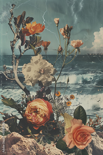 Engaging surrealist collage inspired by Pablo Neruda poetry photo