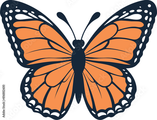 Monarch butterfly vector illustration isolated on a white background