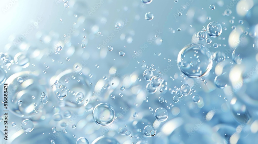 Rendering in 3D, clean liquid bubbles, background design Rendering in 3D, clean liquid bubbles, background design