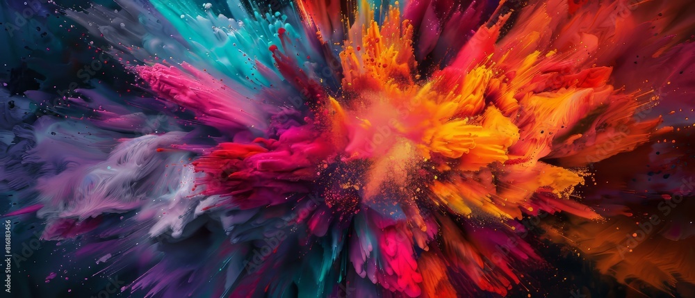 Colorful powder explosion on a black background Colorful powder explosion on a black background