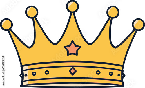 A golden crown vector illustration clip art design