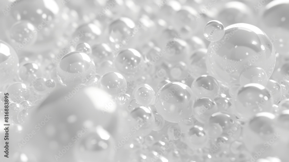 Render of abstract white bubbles in 3D, 4K seamless loop Render of abstract white bubbles in 3D, 4K seamless loop